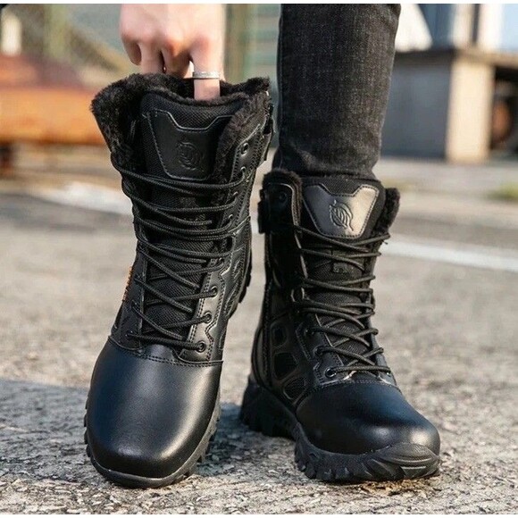 (F2) Men Wear-Resistant Tactical Training and Combat Boots for Outdoor Hiking,40 - Picture 2 of 16